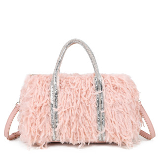 Shopper bag with fur