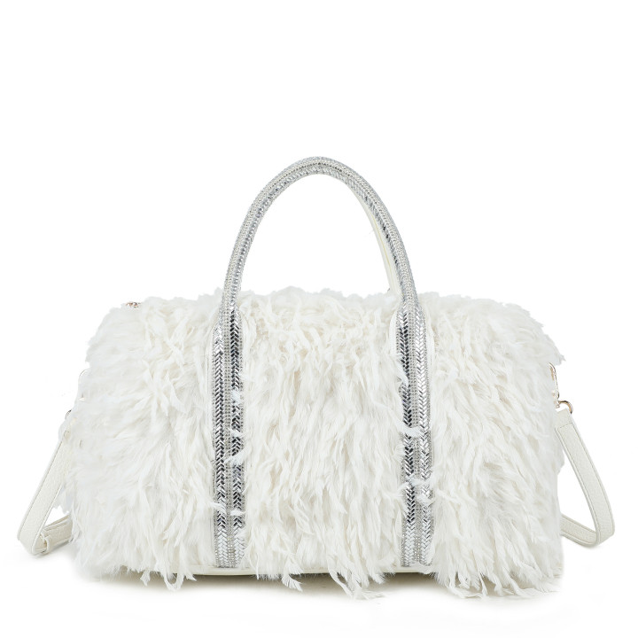 Borsa shopper con pelliccia