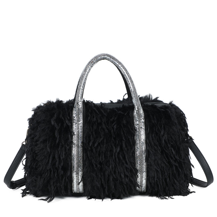 Shopper bag with fur