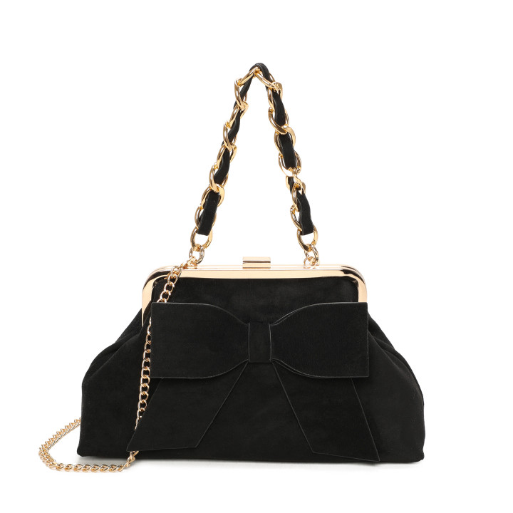 Bolso de hombro con lazo