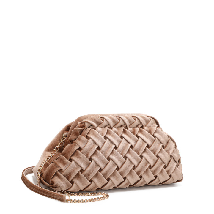 Sac bandoulière en tissu velouté