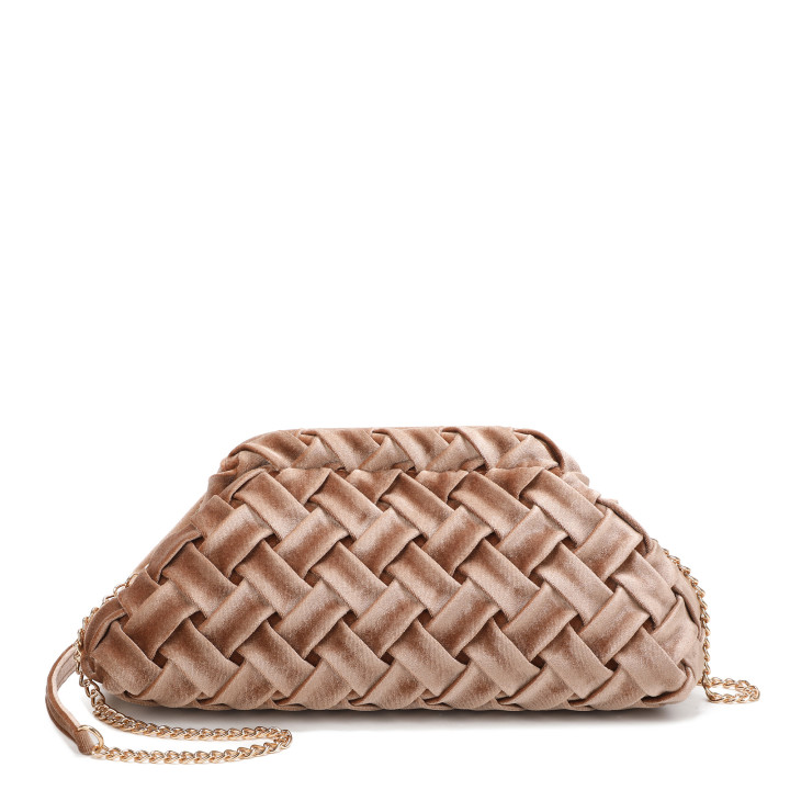 Sac bandoulière en tissu velouté