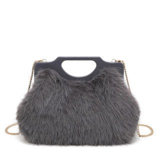 Handbag with fur