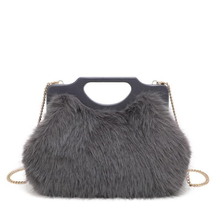 Borsa a mano con pelliccia