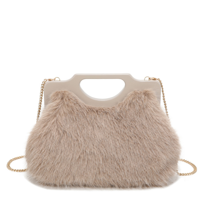 Borsa a mano con pelliccia