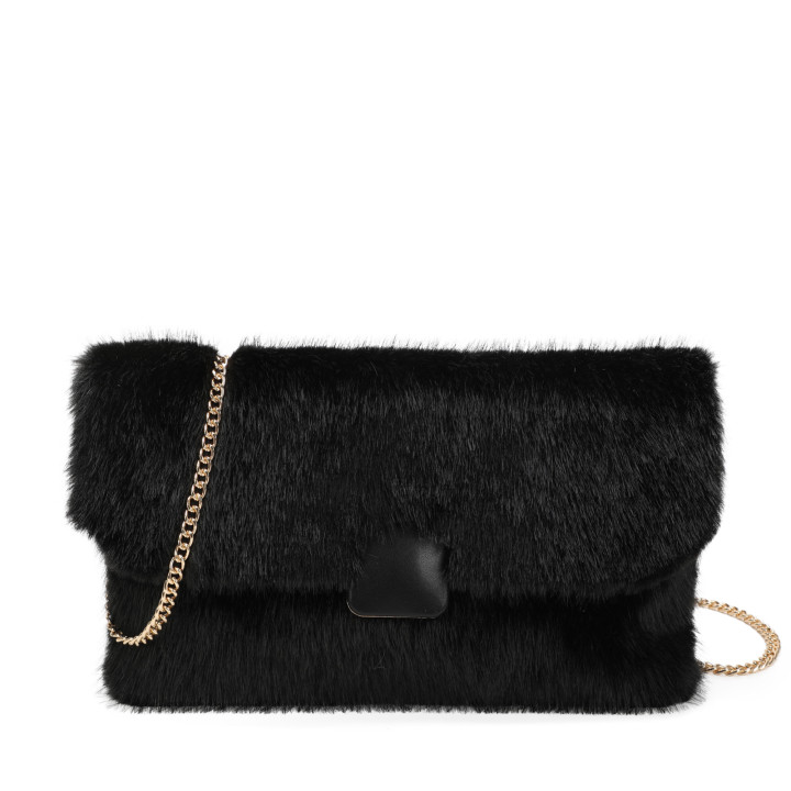 Crossbody bag with fur