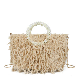 Sac shopper avec anse en perles