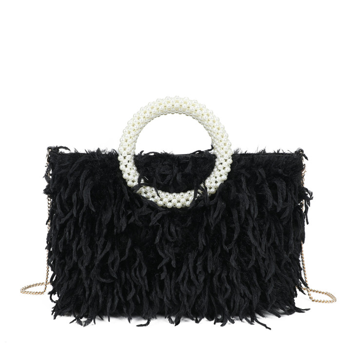 Sac shopper avec anse en perles