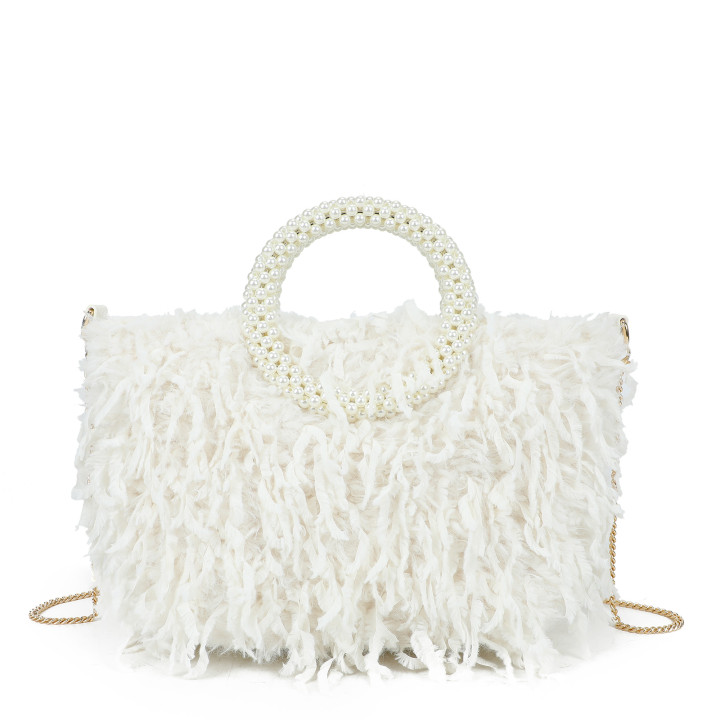 Sac shopper avec anse en perles