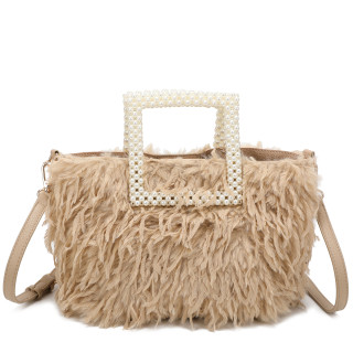 Sac shopper avec anse en perles