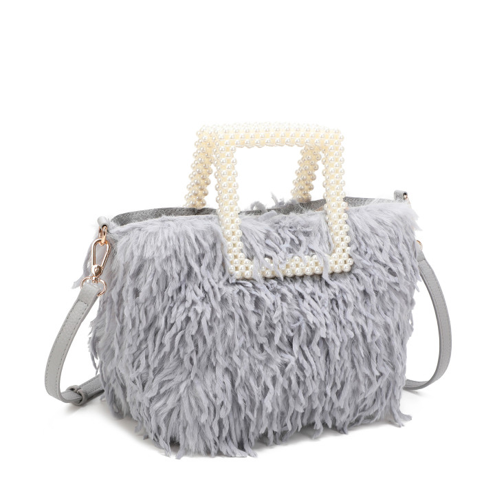 Bolso shopper con asa de perlas