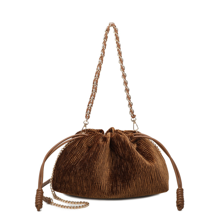 Shoulder bag with fur