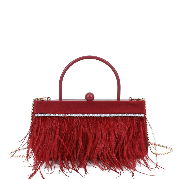 Crossbody bag with feathers