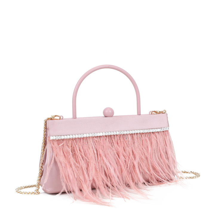 Bolso bandolera con plumas