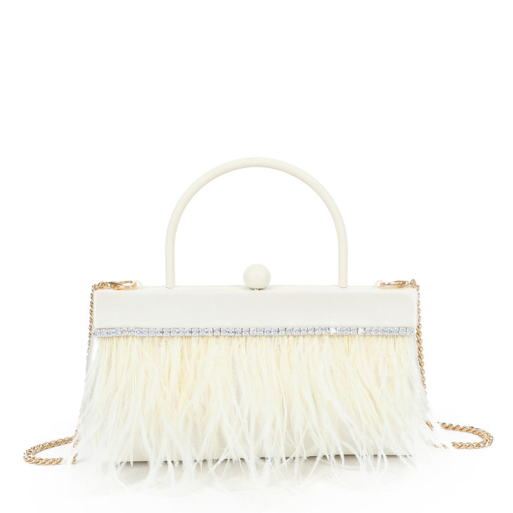 Crossbody bag with feathers