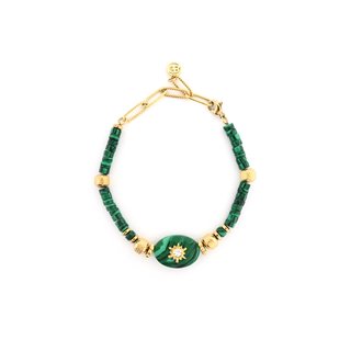 Bracciale in acciaio pietre natural stella GB