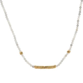 Collar corto en acero piedras naturales GB