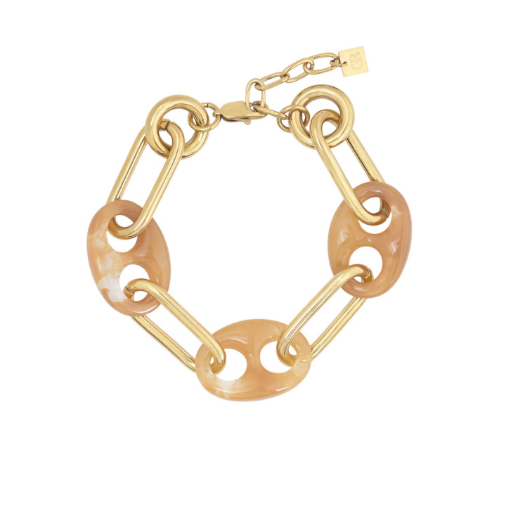 Glamour bracelet beige links