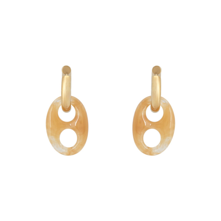 Aros glamour eslabones beige