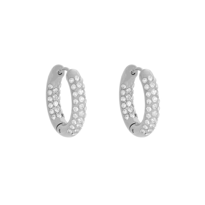 Delicate hoops with zirconia - 2cm