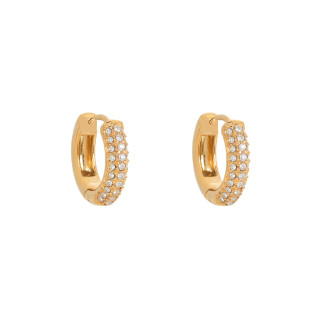 Delicate hoops with zirconia - 1.5 cm