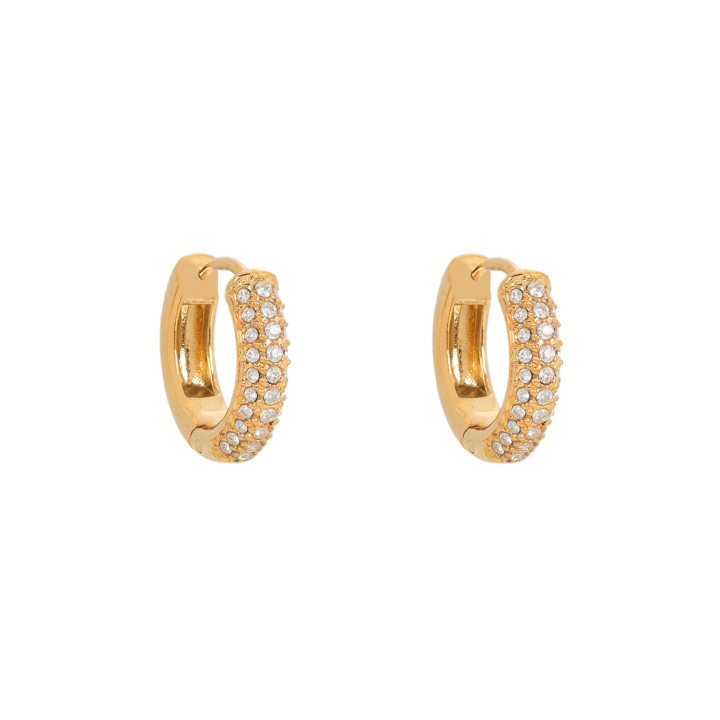 Delicate hoops with zirconia - 1.5 cm