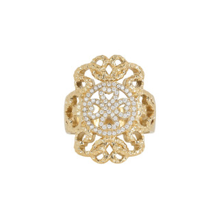 Anel Glamour em aço com zircônias