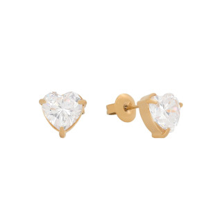 Boucles d'oreilles Delicate grand cœur - 8mm