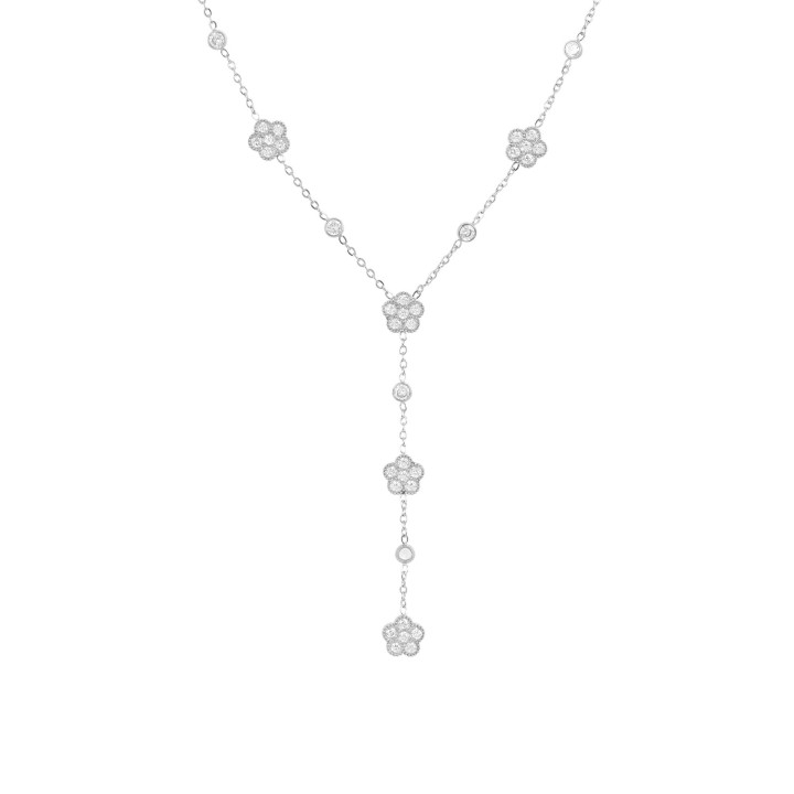 Delicate Daisies Necklace with Zirconia