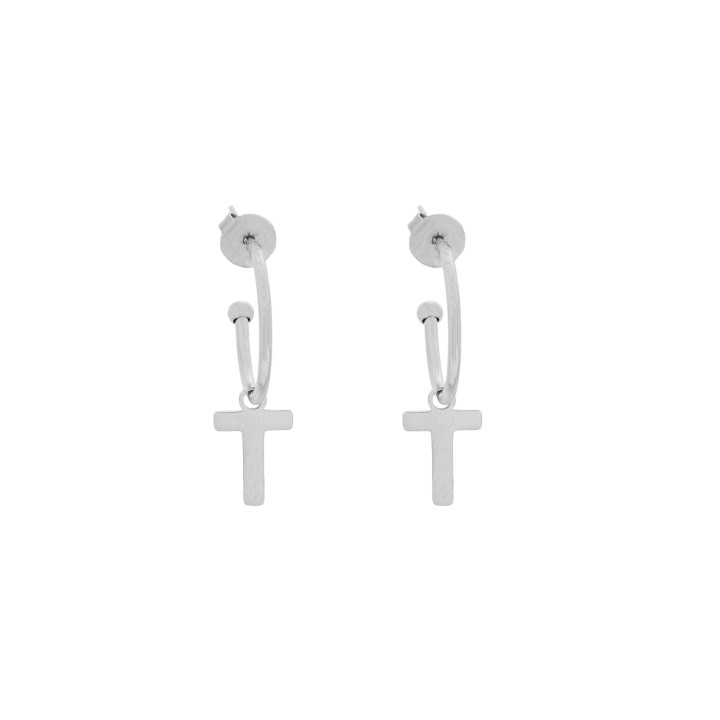 Delicate Cross Earring Steel
