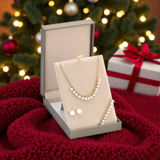 Steel Set with Pearls