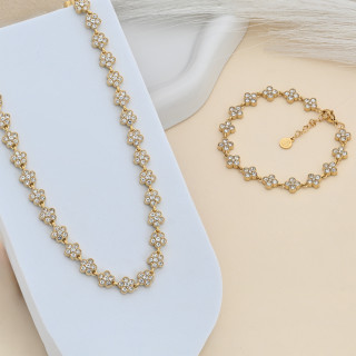 Ensemble Collier et Bracelet Trèfles
