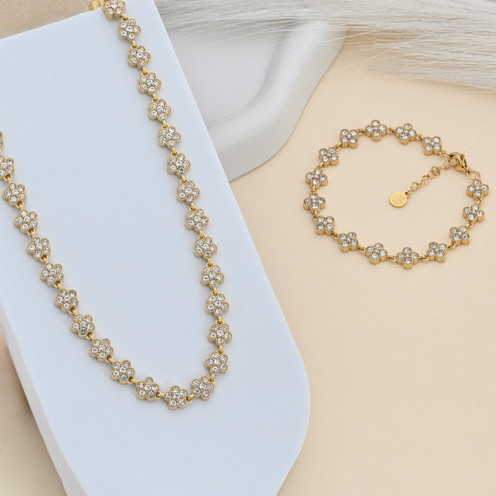 Pulsera Prestige con Tréboles y Circonitas