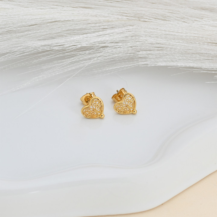 Mini Portugal Heart Charm Earring