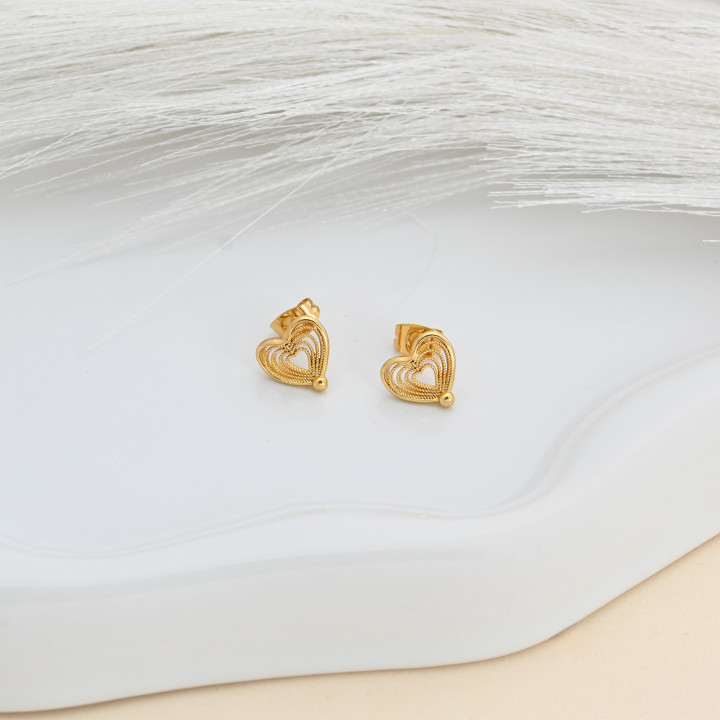 Mini Portugal Heart Charm Earring