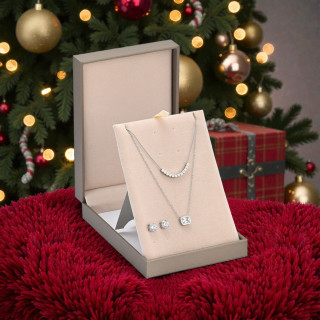 Silver Necklace and Earring Set