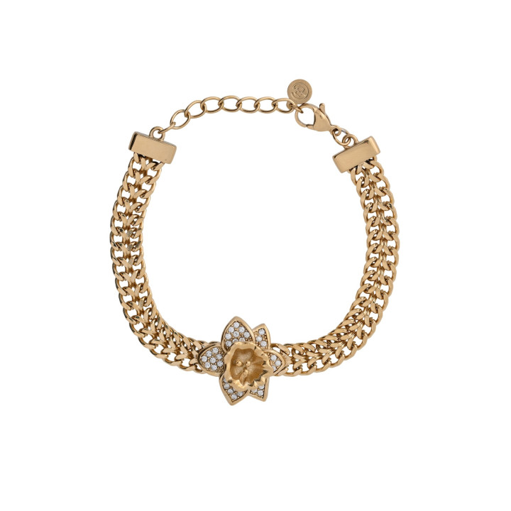 Pulseira Glamour com Flor de Lis