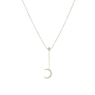 Necklace stainless steel star and moon GB