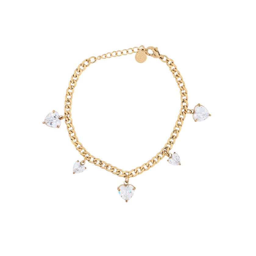 Pulseira em aço brilhante coração GB