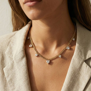 Collar corazón de acero brillante GB