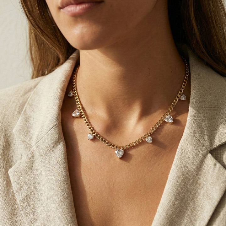 Collana cuore in acciaio lucido GB