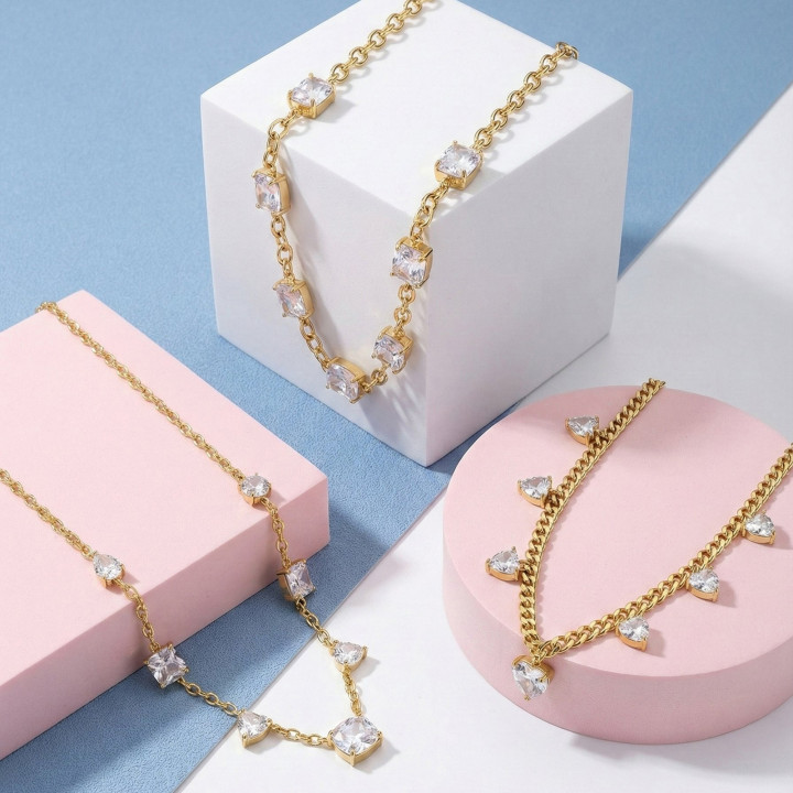 Collana cuore in acciaio lucido GB