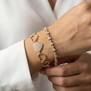 Pulsera Glamour de acero con corazón