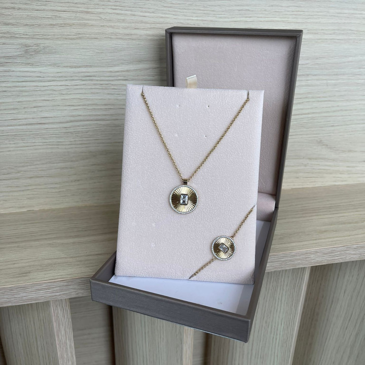 Ensemble Collier et Bracelet en Acier