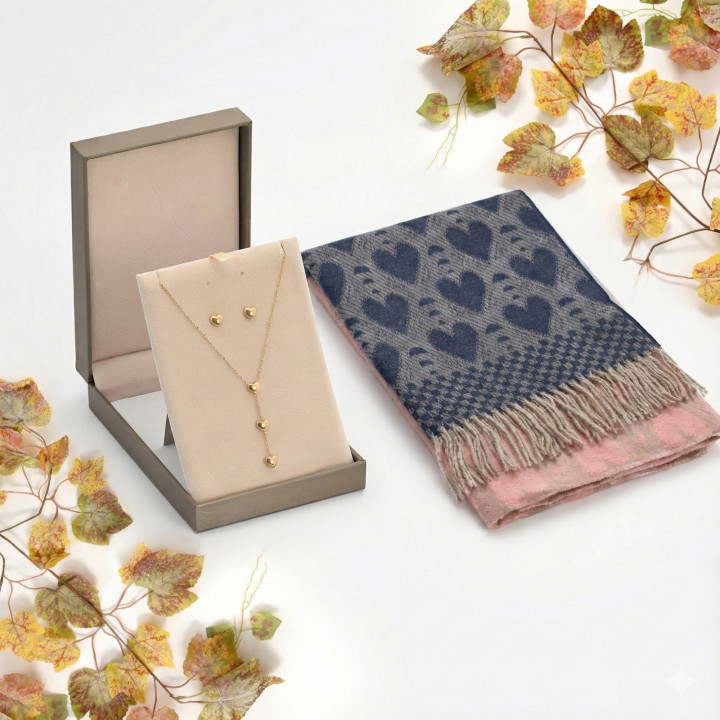 Conjunto San Valentín Acero y Bufanda