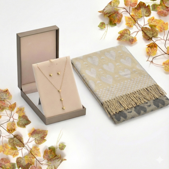 Set San Valentino Acciaio e Sciarpa