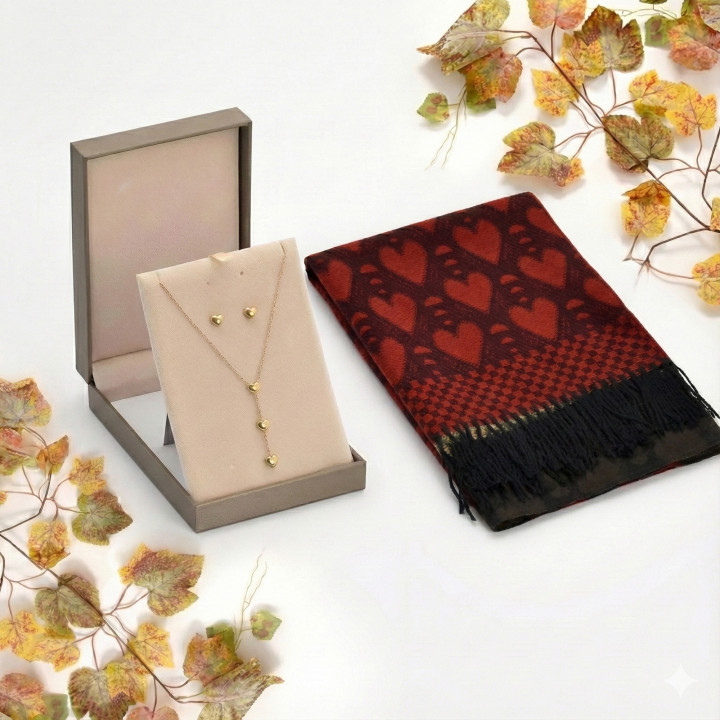 Conjunto San Valentín Acero y Bufanda