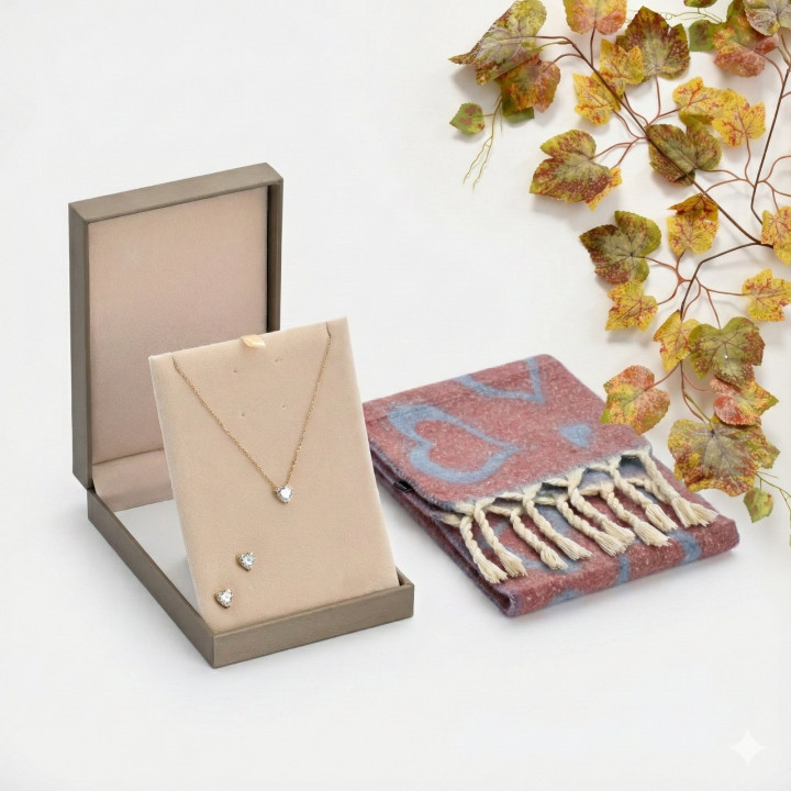 Conjunto San Valentín Acero y Bufanda