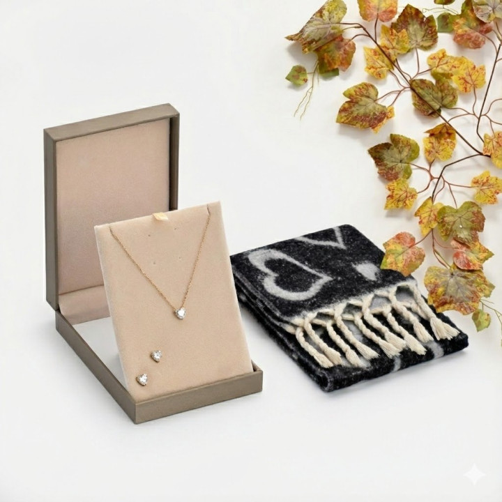 Conjunto São Valentim Aço e Cachecol