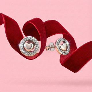 Luxury spike earring with round shape and heart